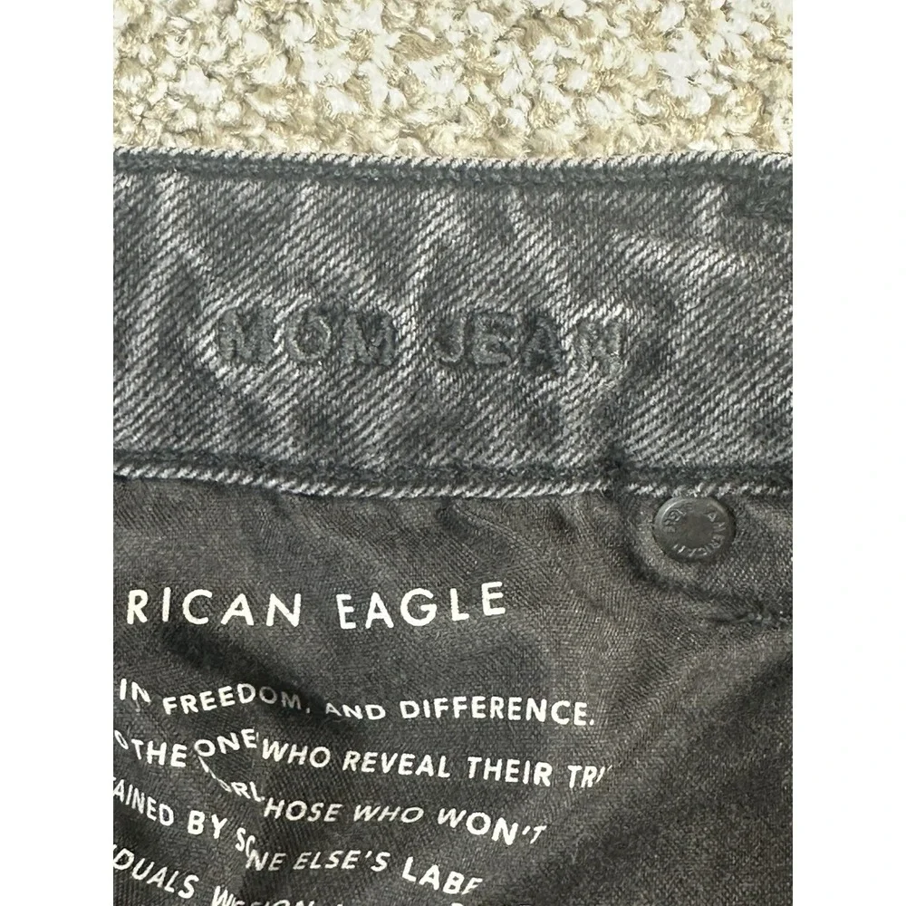 American Eagle Outfitters Jeans‎ Womens 4 Black Cotton Denim Mom Curvy Stretch
